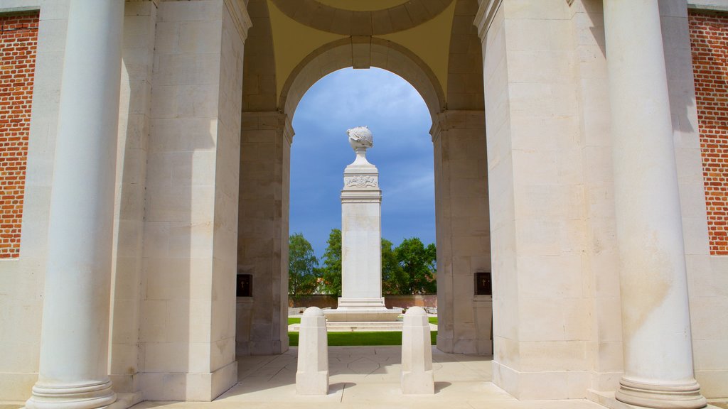 Arras War Cemetery featuring a monument and heritage elements