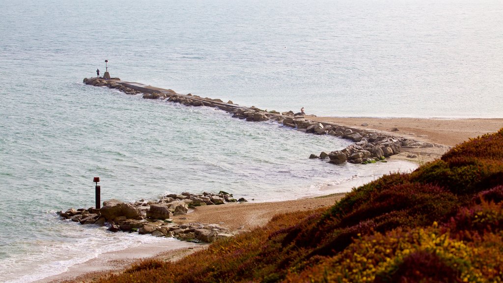 Hengistbury Head mettant en vedette plage de galets