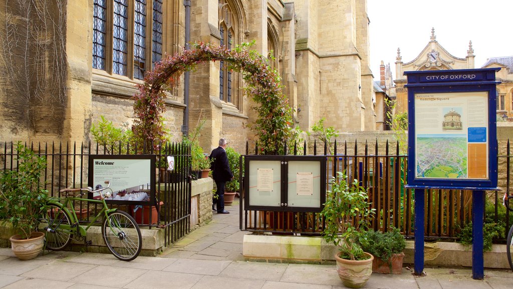 University Church of St Mary the Virgin featuring heritage elements and flowers