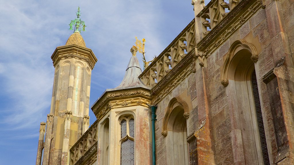 Highcliffe Castle showing heritage architecture and heritage elements