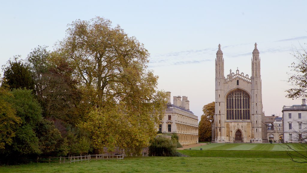 King\'s College Chapel showing a park, heritage architecture and heritage elements