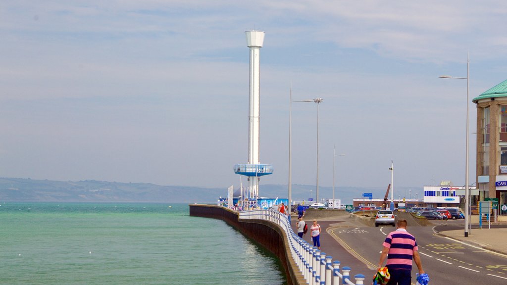 Weymouth Beach i tillegg til en mann