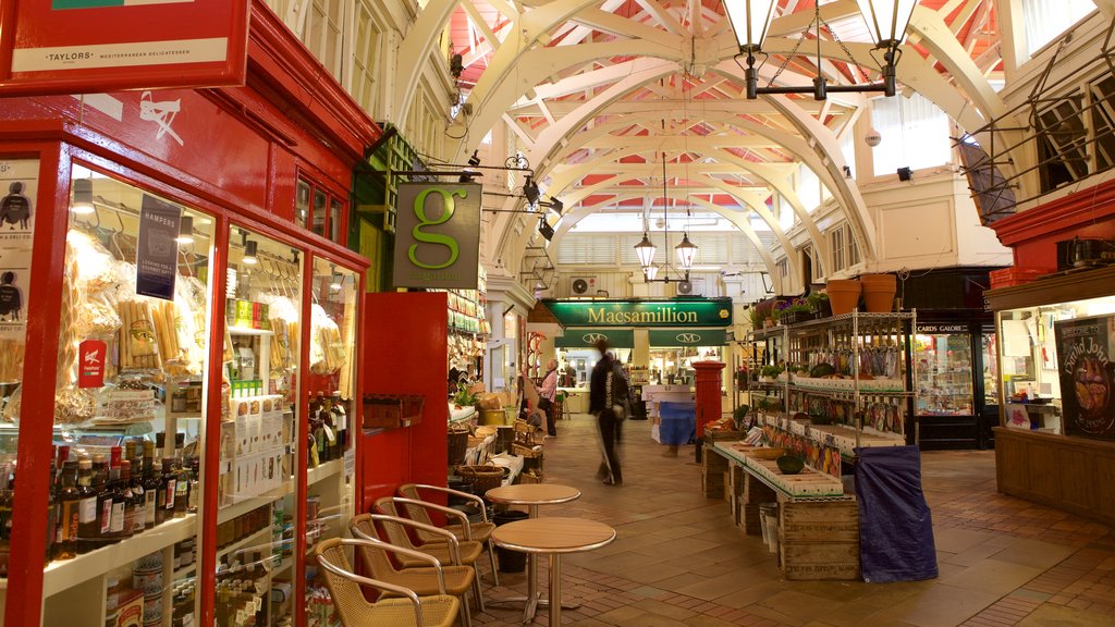 Covered Market showing shopping and cafe scenes