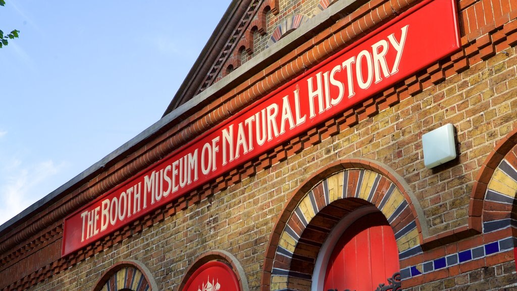 Booth Museum of Natural History which includes signage