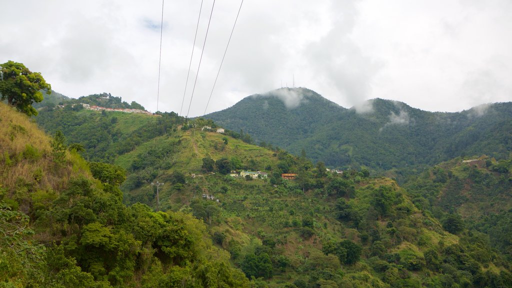 Irish Town which includes mountains, a gondola and mist or fog