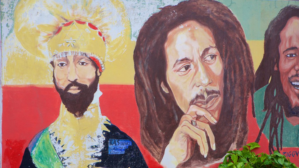 Bob Marley Museum featuring outdoor art