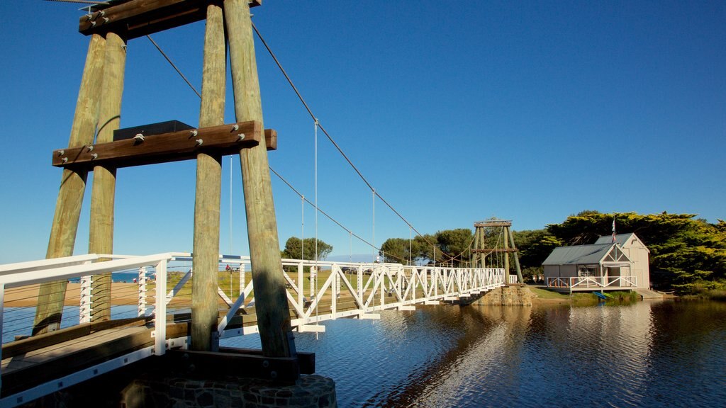 Lorne featuring a river or creek and a bridge