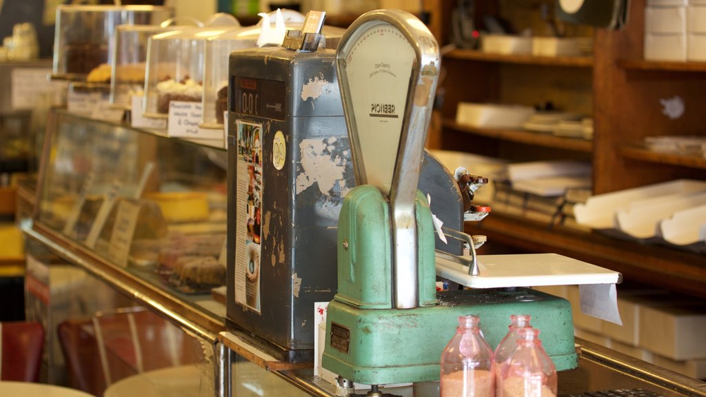 Acland Street featuring interior views and cafe scenes