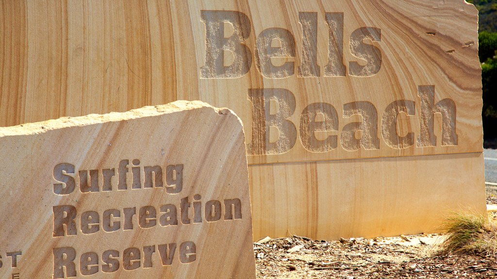 Bell\'s Beach which includes signage