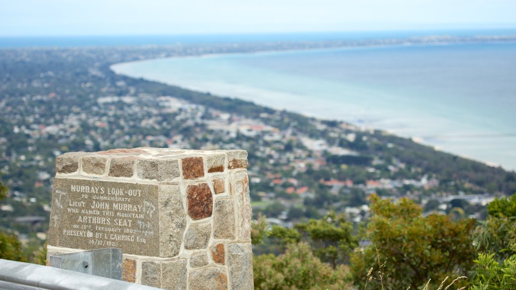 Melbourne showing general coastal views and signage