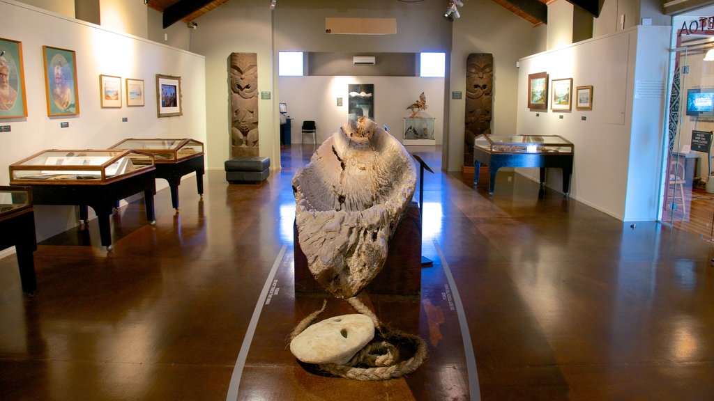 Lake Taupo Museum and Art Gallery showing interior views