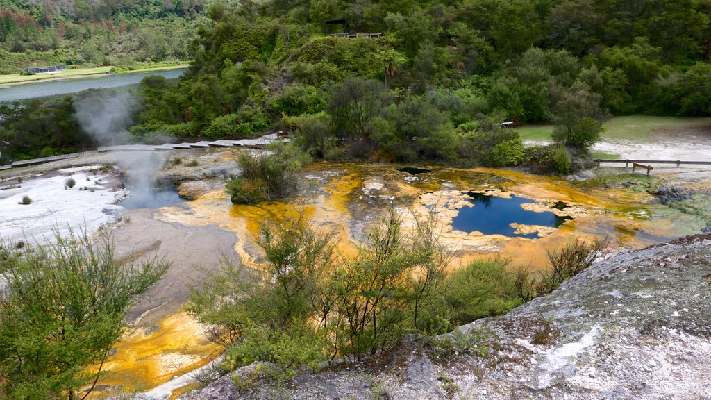 Orakei Korako Geothermal Park and Cave que inclui um lago ou charco