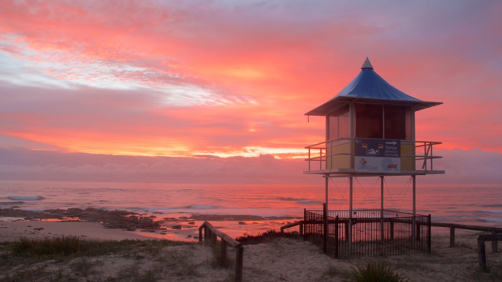 The Entrance showing a beach and a sunset