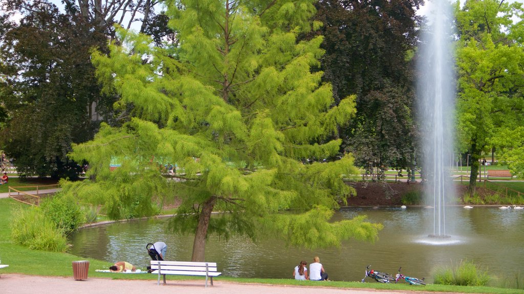 Jardin de l\'Orangerie caracterizando um jardim e uma fonte