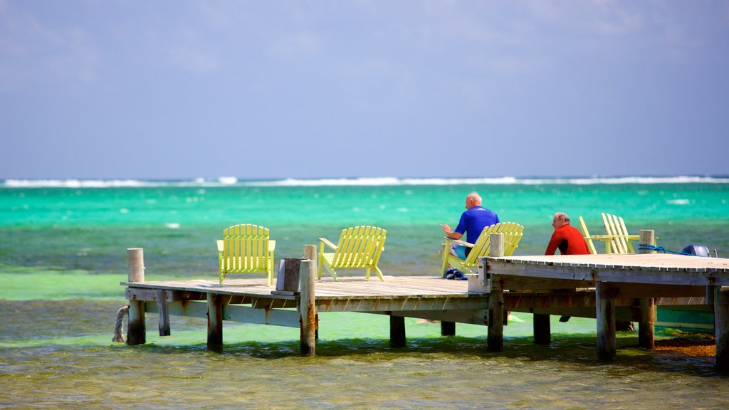 San Pedro que incluye vista general a la costa y también un hombre