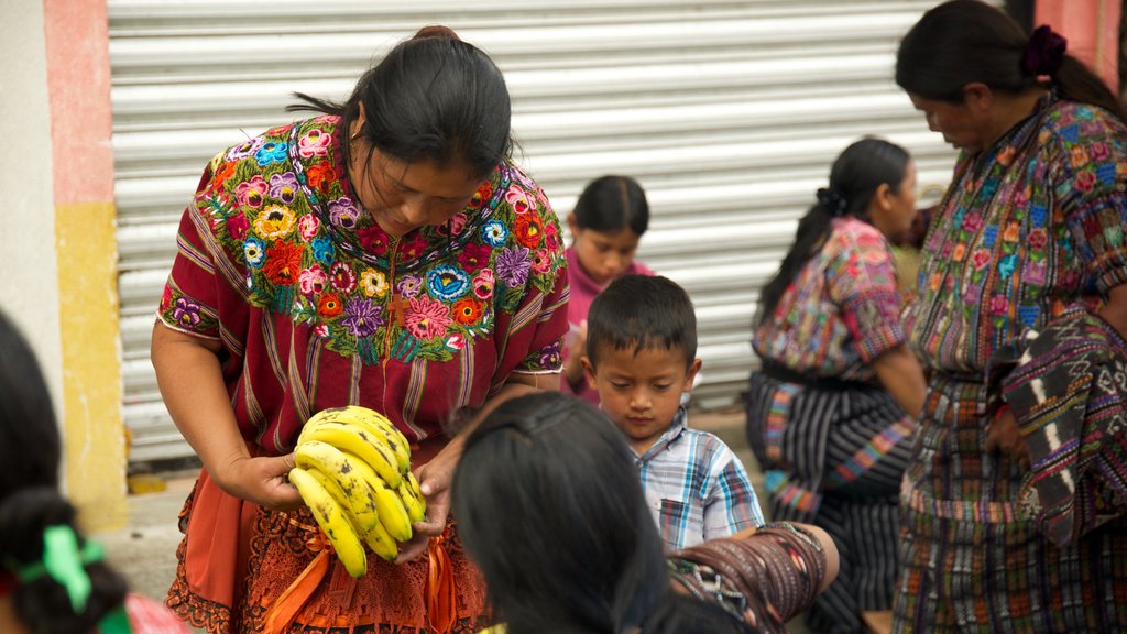 Panajachel Municipal Market as well as a small group of people