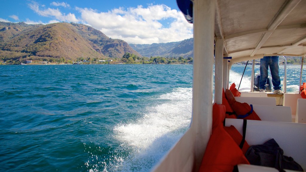 San Juan La Laguna showing boating and general coastal views