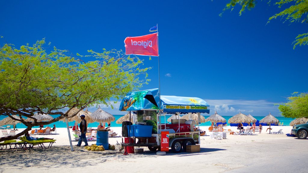 Eagle Beach which includes a beach