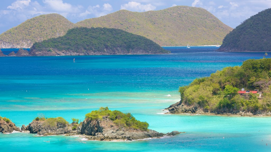 Trunk Bay which includes island images