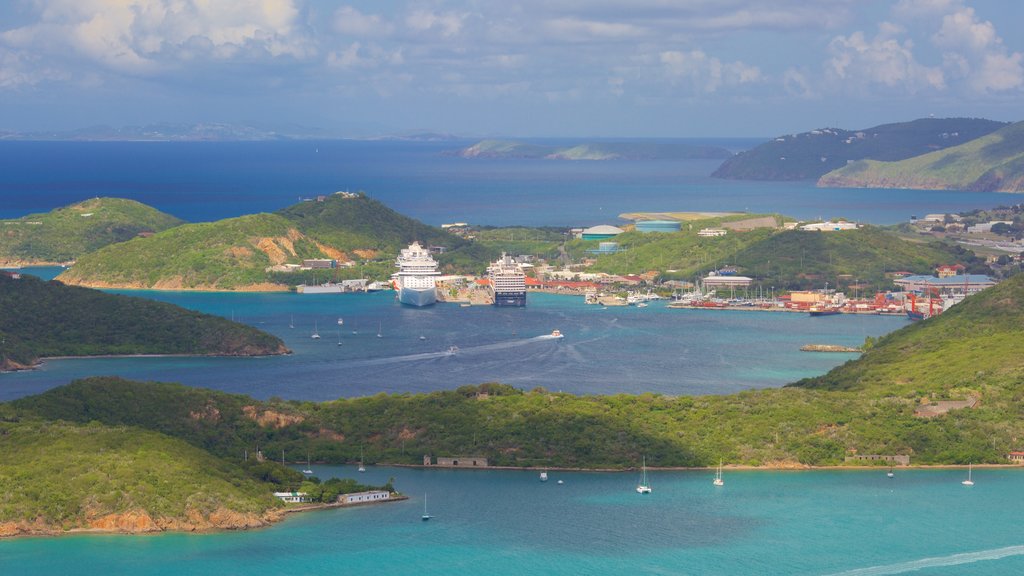 Teleférico Saint Thomas que incluye imágenes de una isla