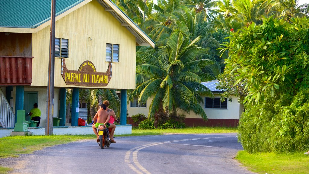 Arutanga which includes motorbike riding and a small town or village