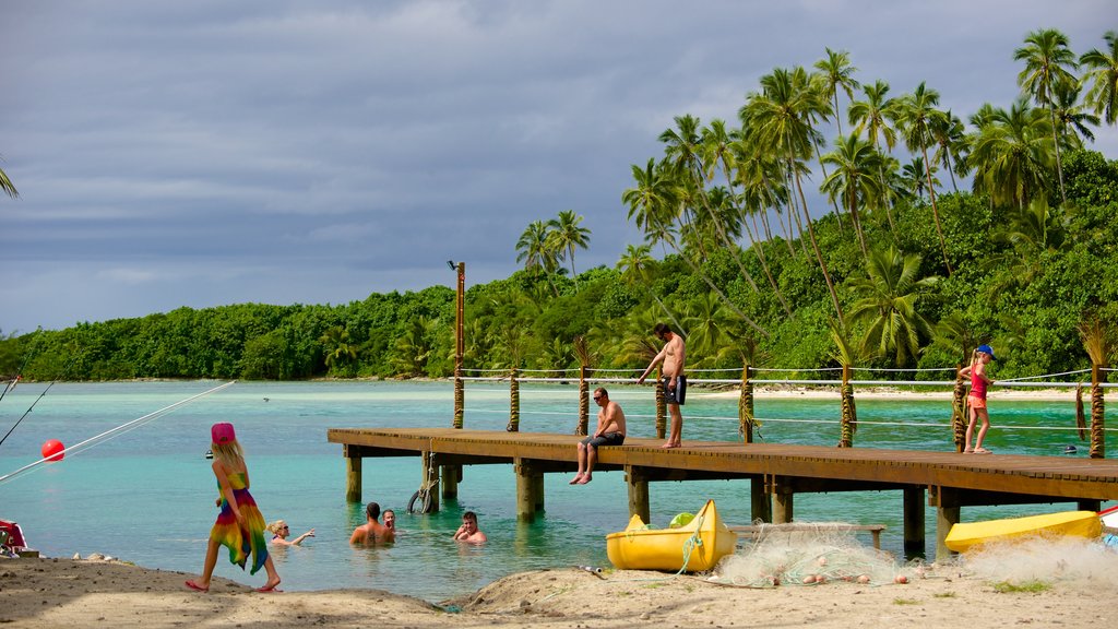 Plage de Muri mettant en vedette nage aussi bien que un petit groupe de personnes