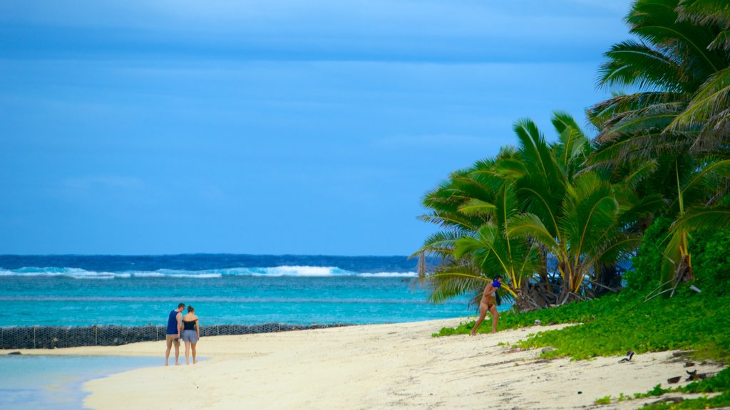 Aro\'a Beach que incluye una playa y también un hombre