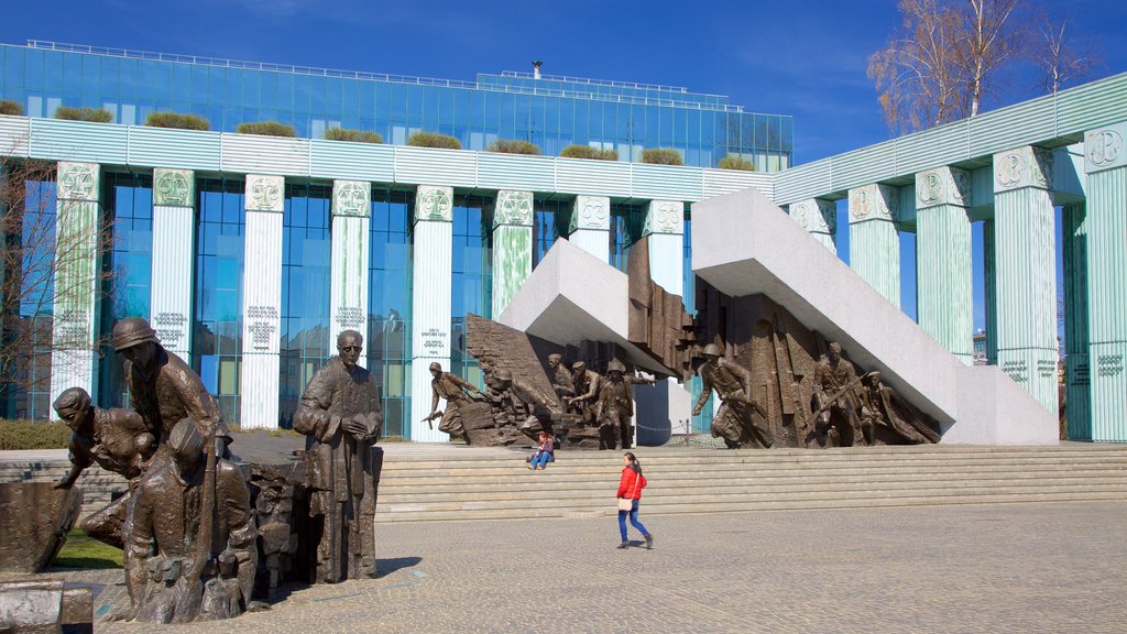 Warsaw Uprising Monument featuring a statue or sculpture