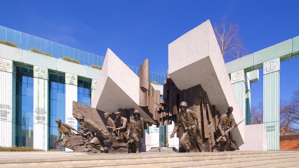 Warsaw Uprising Monument which includes a statue or sculpture