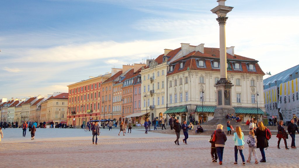 Castle Square which includes a square or plaza as well as a large group of people