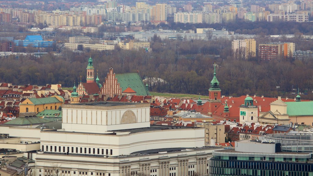 Palace of Culture and Science showing a city