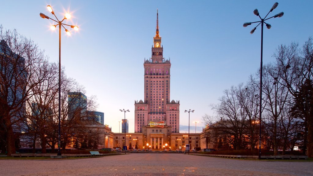 Palace of Culture and Science which includes heritage elements and heritage architecture