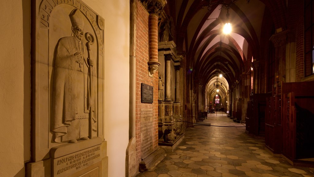 Wroclaw Cathedral showing a church or cathedral and interior views