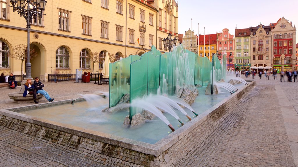 จัตุรัส Wroclaw Market เนื้อเรื่องที่ ภาพท้องถนน