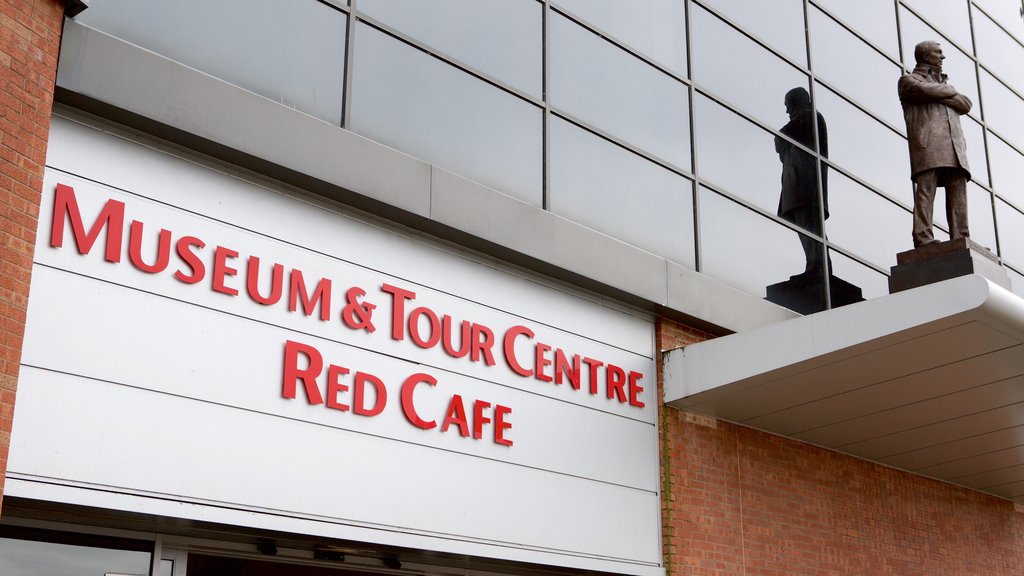 Old Trafford which includes signage