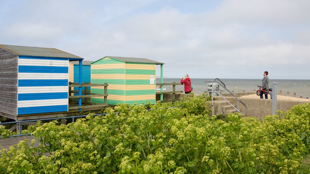 Playa de Whitstable mostrando vistas generales de la costa