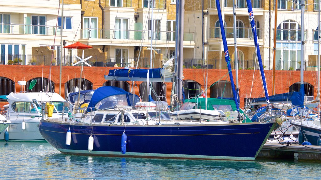 Sovereign Harbour showing a marina and a bay or harbour