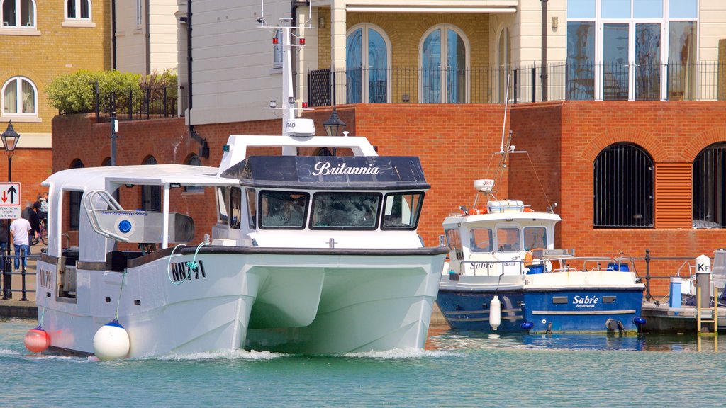 Sovereign Harbour showing a marina and a bay or harbour