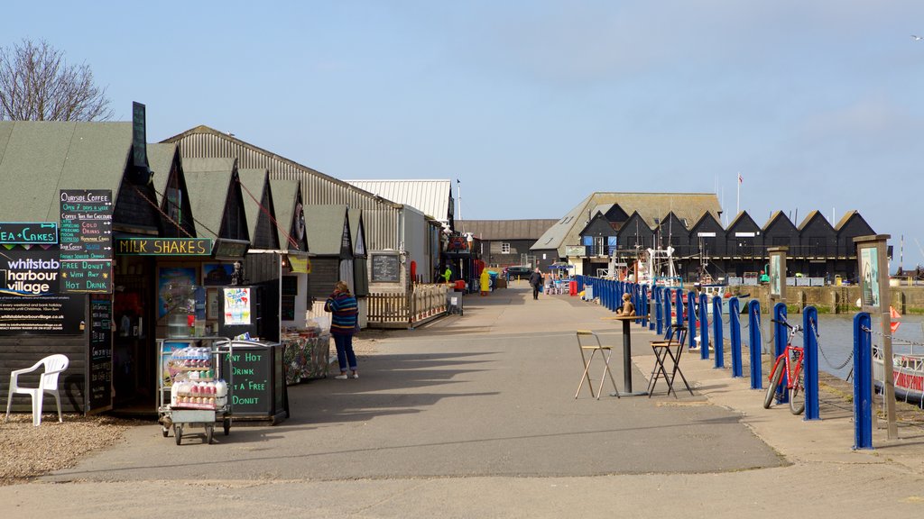 Whitstable Harbour featuring markets