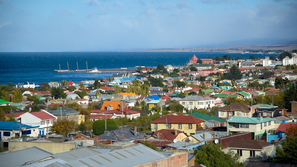 Punta Arenas showing a city and a coastal town