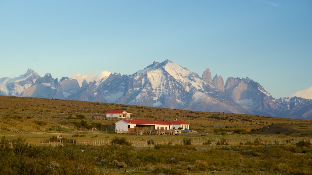 Nationaal Park van Torres del Paine toont vredige uitzichten, landschappen en bergen