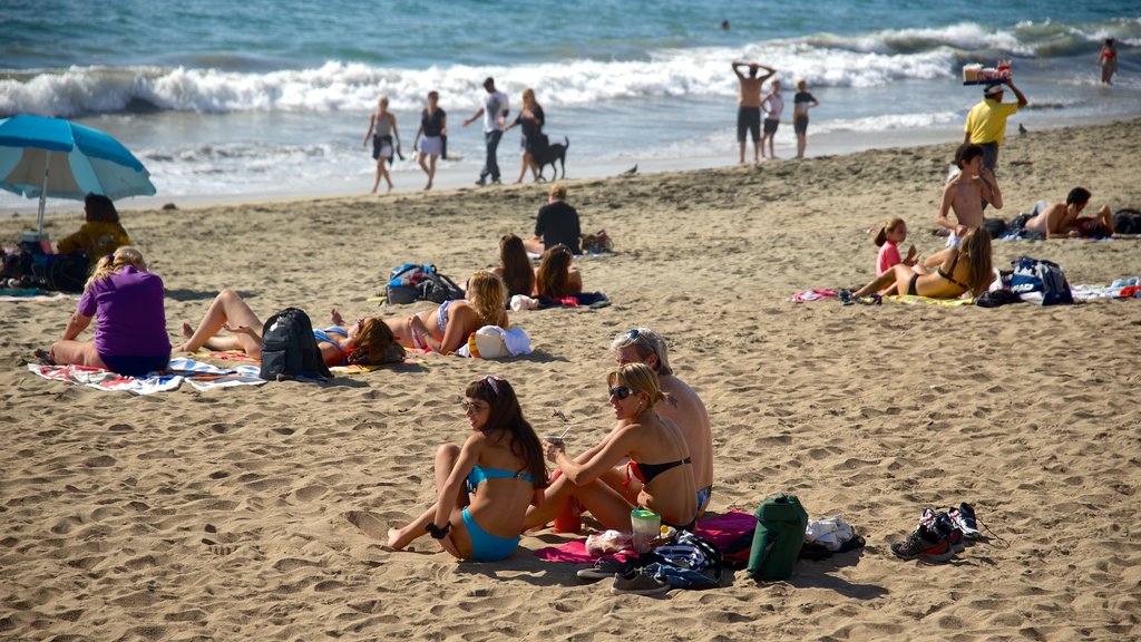 Playa Acapulco mostrando una playa de arena y también un pequeño grupo de personas