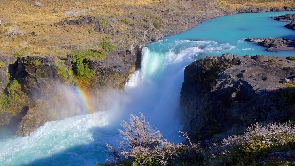 Parque nacional Torres del Paine ofreciendo cataratas y un río o arroyo