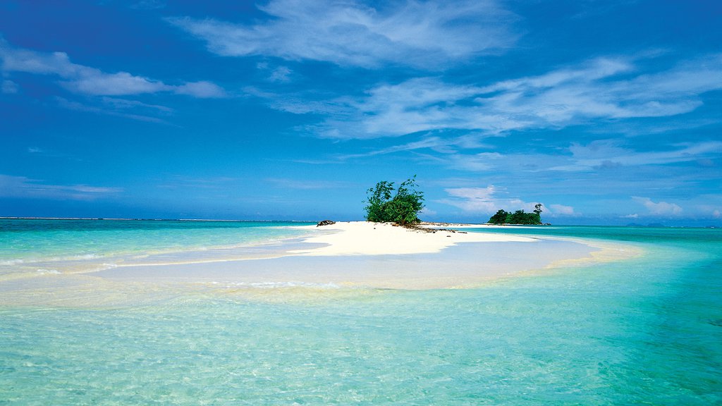 Islas Salomón ofreciendo vista general a la costa y vista a una isla