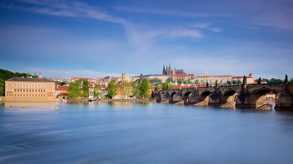 Charles Bridge which includes a city, a river or creek and heritage elements