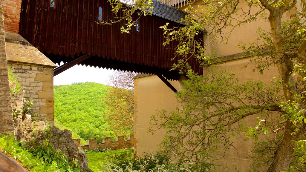 Castello di Karlštejn mostrando oggetti d\'epoca e castello o palazzo