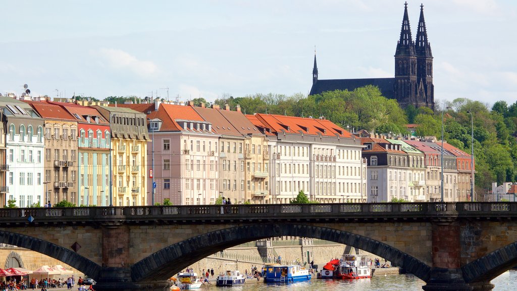 Vysehrad mostrando un puente y una ciudad