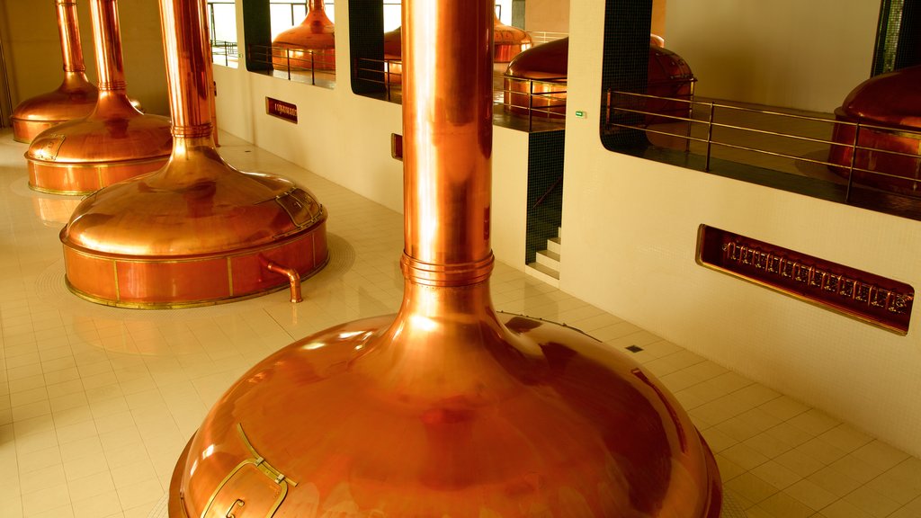 Pilsner Urquell Brewery which includes interior views