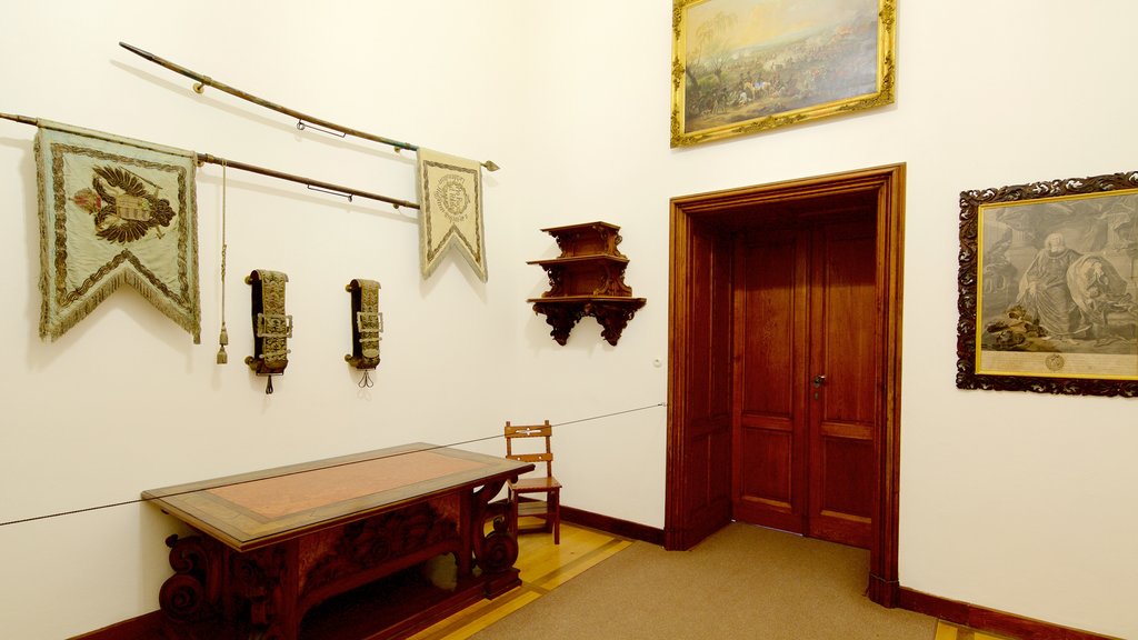 Lednice Liechtenstein Castle showing interior views and château or palace