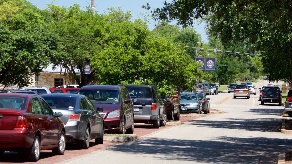 Round Rock que incluye una pequeña ciudad o aldea y imágenes de calles